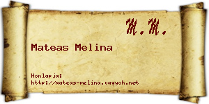 Mateas Melina névjegykártya